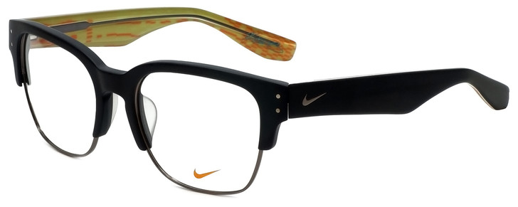 Nike Designer Eyeglasses Nike-35KD-001 in Matte Black Gunmetal 55mm :: Progressive