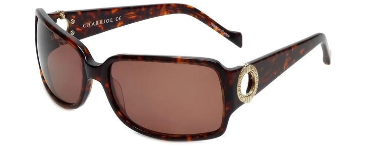 Charriol Designer Sunglasses in Tortoise Frame & Amber Lens (PC8057-C2)