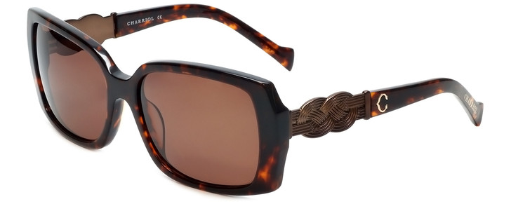 Charriol Designer Sunglasses in Tortoise Frame & Amber Lens (PC8076-C2)