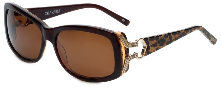 Charriol Designer Sunglasses in Brown Leopard Frame & Brown Lens (PC8090-C2)