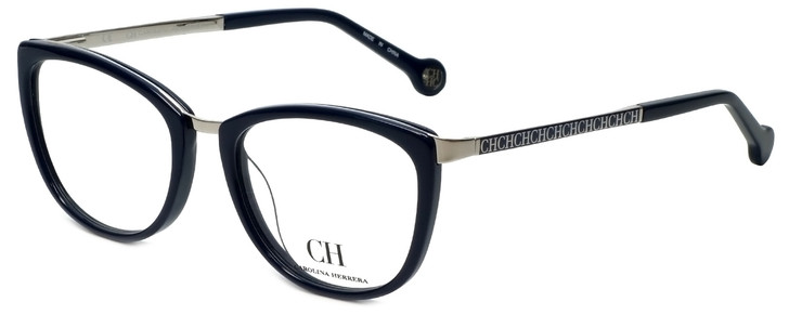 Carolina Herrera Designer Eyeglasses VHE092K-579Y in Navy Gunmetal 52mm :: Progressive