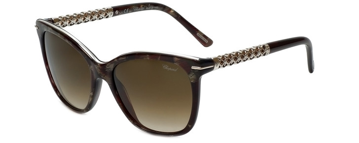 Chopard Designer Sunglasses SCH207S-0VA9 in Silver Grey Marbled with Brown Gradi