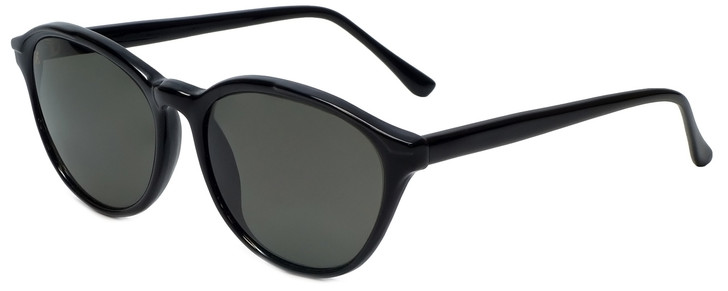 Bausch & Lomb I's Oval Designer Sunglasses W2069-504 Gloss Shiny Black Grey 55mm