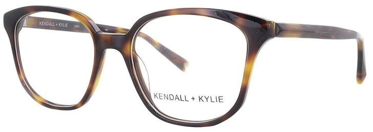 Kendall + Kylie Designer Eyeglasses Zoey KKO100-215 in Dark Tortoise 52mm :: Custom Left & Right Lens