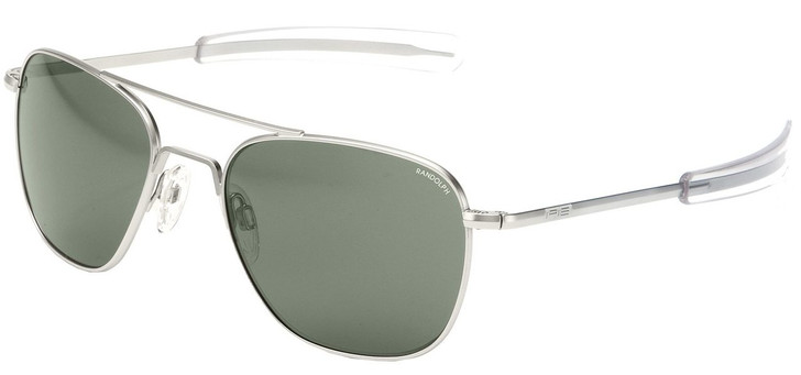 Randolph Designer Pilot Sunglasses AF086 in Matte Chrome 55mm