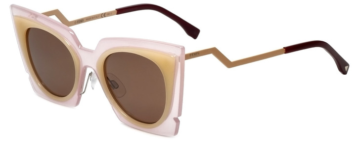 Fendi Designer Sunglasses FF0117-LAQ in Light Pink Peach 49mm