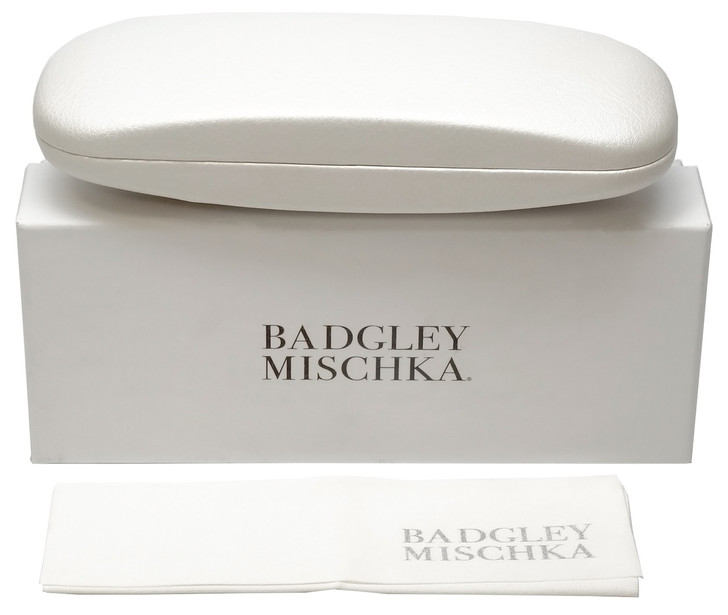 Badgley Mischka Authentic Case, Cleaning Cloth, Gift Box White Pearl Syn.Leather