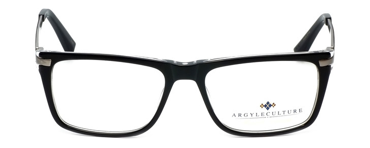 Argyleculture Coltrane Designer Reading Glasses Black Layer Crystal Silver 55 mm