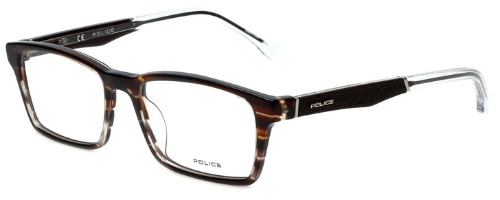 Police Designer Eyeglasses Close Up 5VPL055-0C00 in Brown Stripe 53mm :: Rx Single Vision