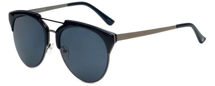 Lucky Brand Designer Sunglasses Cambria in Navy Blue Gunmetal with Grey Lens