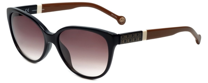 Carolina Herrera Designer Sunglasses SHE572-0700 in Black Plasticmm