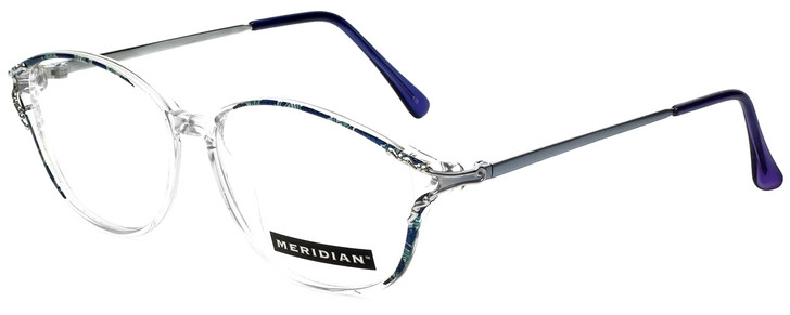 Meridian Designer Eyeglasses 8101-BLU in Clear Blue 55mm :: Custom Left & Right Lens