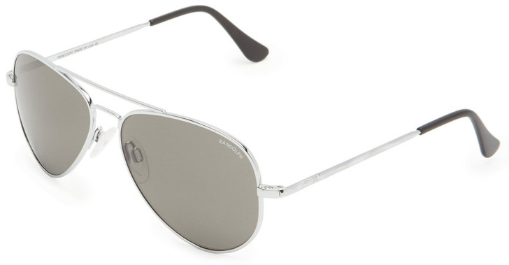 Randolph CR73434 57 mm Concorde Polarized Sunglasses in Bright Chrome & Grey