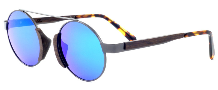 Specs of Wood Sunglasses Pinocchio Black-Gray (Ebony Wood, Gray Metal) & Blue Mi