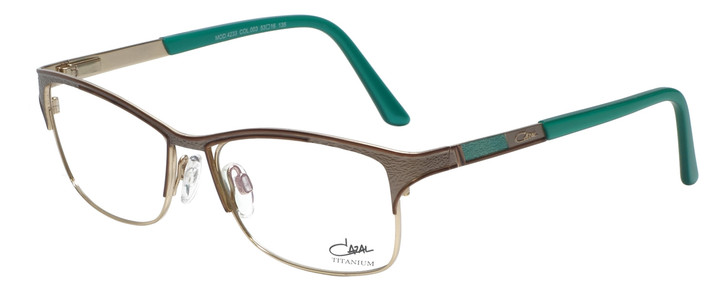 Cazal Designer Eyeglasses Cazal-4233-003 in Gold Green 53mm :: Rx Single Vision