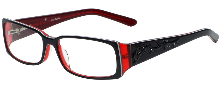 Calabria Designer Eyeglasses 818-BLK in Black 52mm :: Rx Single Vision