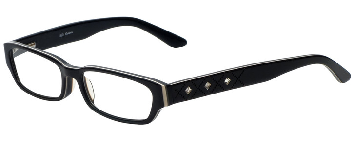 Calabria Designer Eyeglasses 820-BLK in Black 50mm :: Rx Single Vision