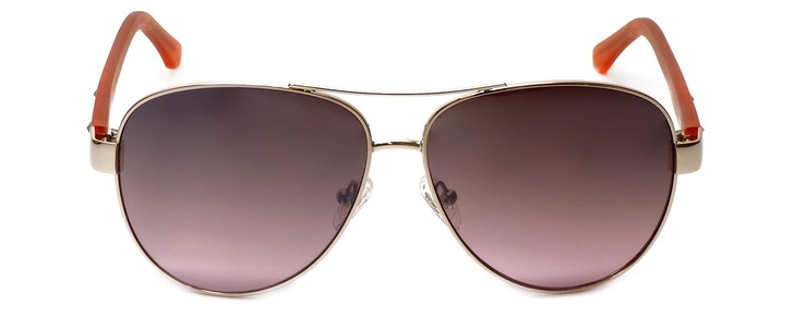 Guess  Designer Sunglasses GU7325 in Gold-Orange Frame with Amber Gradient Lens