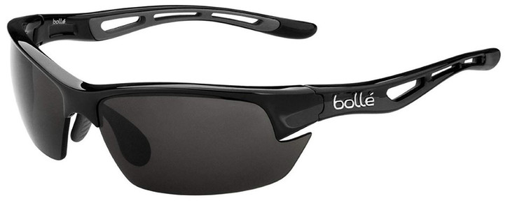 Bollé Polarized Sunglasses: Bolt in Shiny Black with Grey Lens