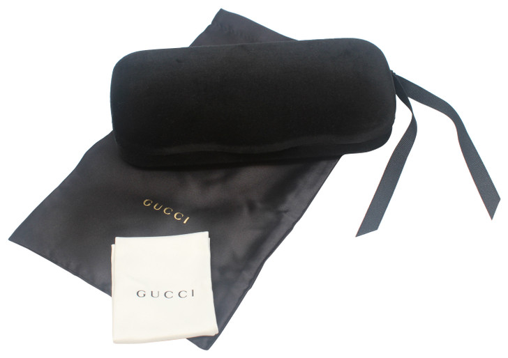 Gucci Authentic Designer Hard Velvet Clamshell Eyeglasses/Sunglasses Case Black