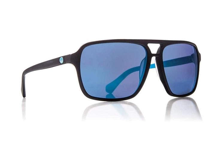 Dragon Alliance Passport Sunglasses in Matte Black with Blue Mirror Lenses