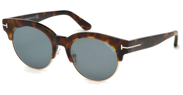 Tom Ford Designer Sunglasses FT0598-55V in Havana with Grey Lenses