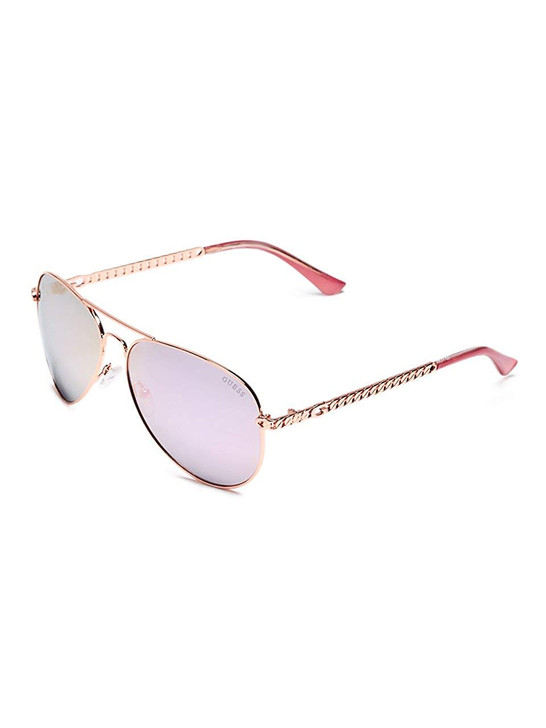 Guess Designer Sunglasses GF6034-28U in Gold with Purple Mirror Lens