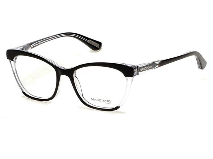Guess by Marciano Designer Eyeglasses GM0287-003 in Black Crystal 53mm :: Rx Bi-Focal