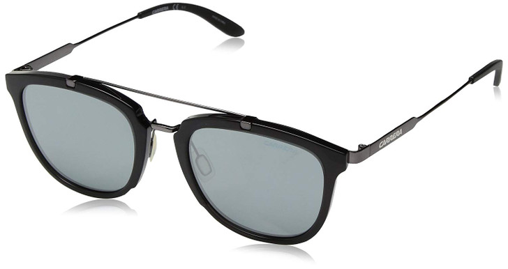 Carrera Designer Sunglasses CA127-0I48 in Black with Silver Mirror Lens