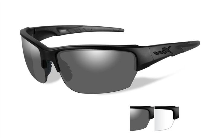 Wiley X Saint in Matte-Black with Grey  & Clear Lens Set