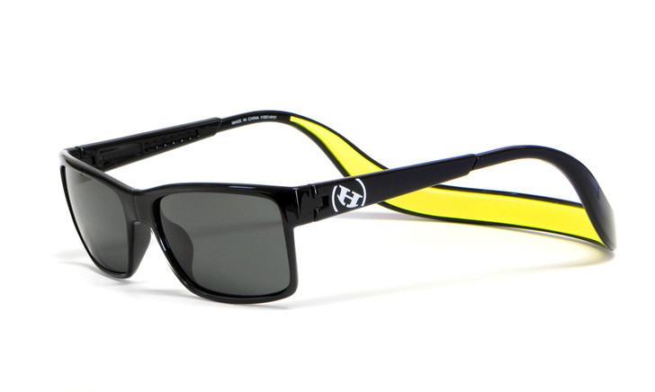 Hoven Eyewear MONIX in Black Gloss with Yellow & Grey Polarized