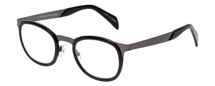 EyeBobs Spank Me Designer Reading Eye Glasses in 760-00 Black/Silver 44mm KIDS