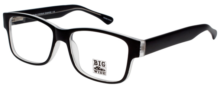 Big and Wide Designer Reading Glasses BW1 Matte Black Crystal 60mm :: Custom Left & Right Lens