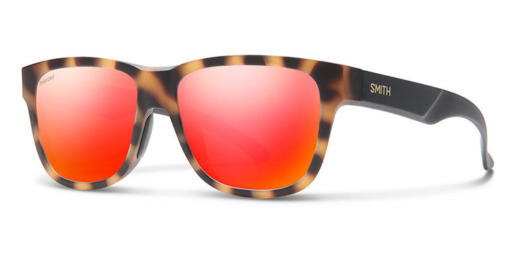 Smith Lowdown Slim 2 Carbonic Polarized Sunglasses, Matte Honey Tortoise Havana Red Mirror