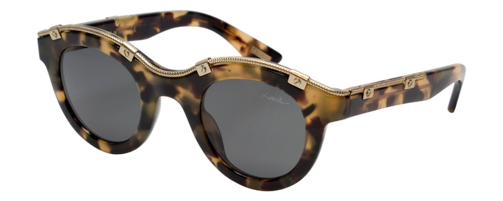 Lanvin Designer Sunglass Green Havana Tortoise/Gold Grey Gradient SLN692-0AGG-45