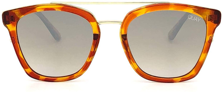 Quay Australia Sweet Dreams Designer Sunglasses Orange/Tort/Non-polarized Silver Flash Lens 55mm