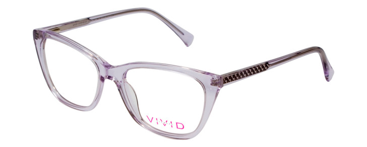 Vivid Designer Reading Eyeglasses 886 in Shiny Light Purple 53 mm Custom Lens