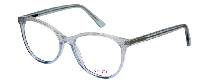 Vivid Designer Reading Eyeglasses Splash 75 in Blue Sparkle 52mm Custom Lens
