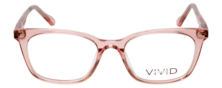 Vivid Designer Reading Eyeglasses 912 Crystal Rose Pink Clear 51 mm Custom Lens