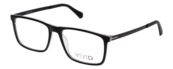 Vivid Designer Reading Eye Glasses 891 in Black/Crystal Clear 55 mm Rx SV
