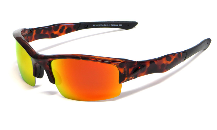 Grand Banks Designer Polarized Sunglasses 7072 in Tortoise with Red Mirror Lens