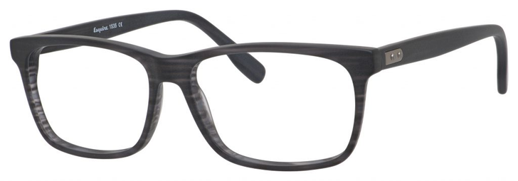 Esquire EQ1535 Men's Rectangular Frame Eyeglasses Black Stripe 55 mm  RX SV