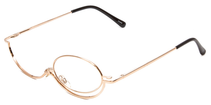 Calabria Authentic Designer Metal Make-Up Reading Glasses in Gold Spring Hinged