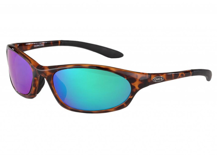 Ono&apos;s Polarized Sunglasses: Ocracoke in Tortoise &amp; Green Mirror