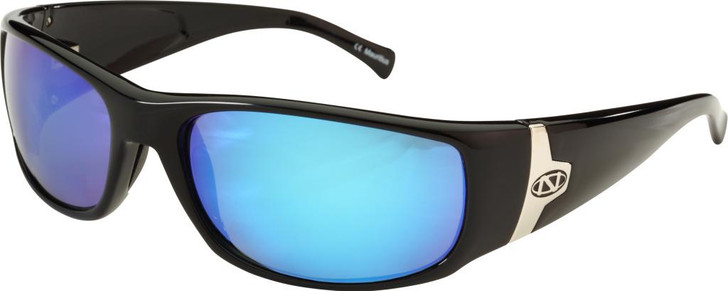 Ono's™ Polarized Sunglasses: Oreti Black in Blue Mirror