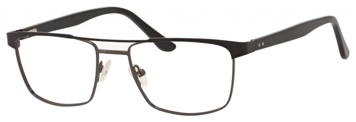 Esquire EQ1565 Mens Rectangle Metal Eyeglasses in Black/Gunmetal 53 mm Custom Lens