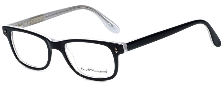 Ernest Hemingway H4617 Unisex Rectangular Frame Eyeglasses Matte Black Clear 48 mm RX SV