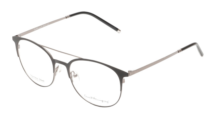 Ernest Hemingway H4810 Unisex Round Frame Eyeglasses in Satin Black/Navy 52 mm RX SV