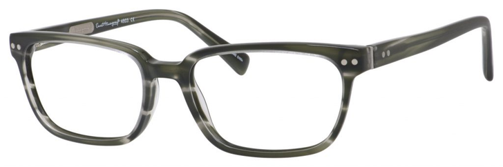 Ernest Hemingway H4803 Unisex Rectangular Frame Eyeglasses Stone 55 mm Custom Lens