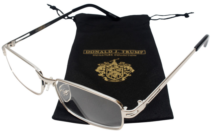 Donald Trump Authentic Designer Metal Reading Glasses DTR 08 Silver Black 55mm